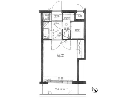 エステートモア高宮通(1K/6階)の間取り写真