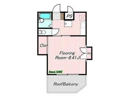 メゾン佐光Ⅱ(1DK/4階)の間取り写真