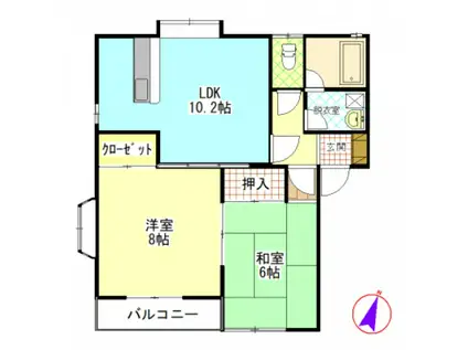 ツインシャトレーA(2LDK/1階)の間取り写真