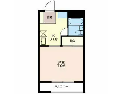 コーポごふく(1K/1階)の間取り写真