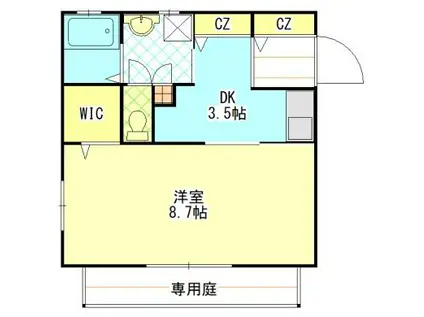 フェリス(1DK/1階)の間取り写真