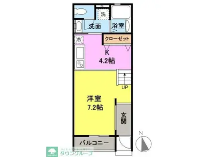 フォレスターナ(1SK/1階)の間取り写真