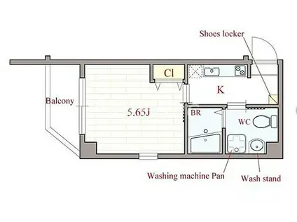 REBIS(1K/5階)の間取り写真