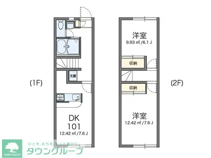 レオパレス青葉(2DK/1階)の間取り写真