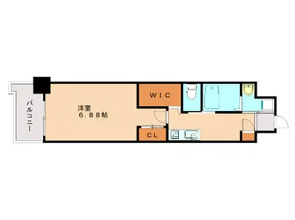 ウイングス到津の森(1K/12階)の間取り写真