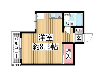 ハイツオークラしのはら(ワンルーム/2階)の間取り写真