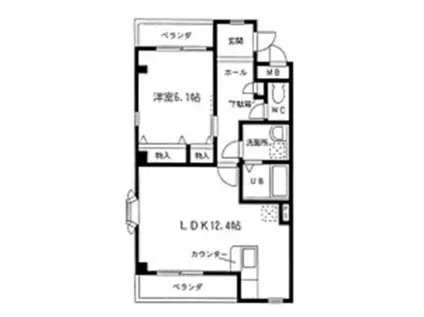 ラフィーネ(1LDK/3階)の間取り写真