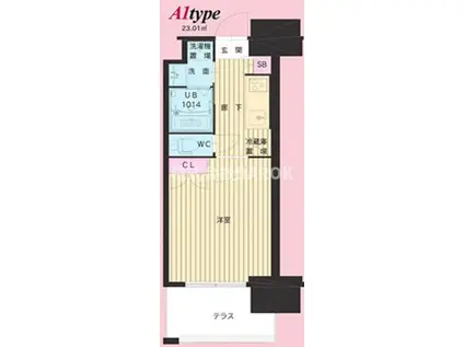 ORIENT 111(1K/19階)の間取り写真