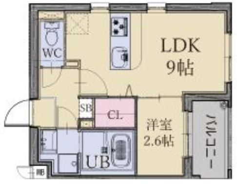 LIFEFIELD南福岡(1LDK/7階)の間取り写真