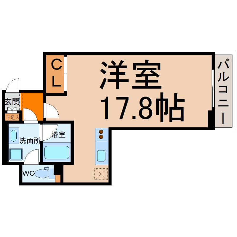 アーデン東別院(ワンルーム/3階)の間取り写真