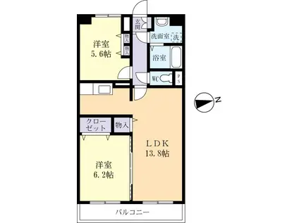 ルミエールアルシェ(2LDK/5階)の間取り写真