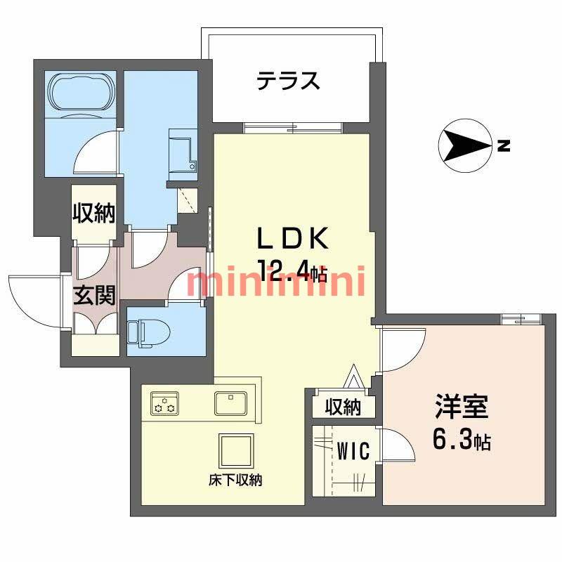 メゾンオリーブIII(1LDK/1階)の間取り写真