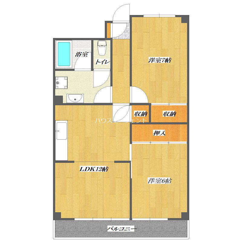 第3仲町マンション(2LDK/1階)の間取り写真