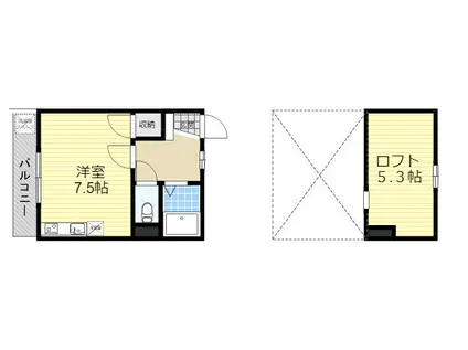 MKコーポ(ワンルーム/1階)の間取り写真