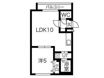 ラフィネ東札幌(1LDK/4階)の間取り写真
