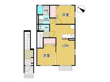 ハイム・ディアコート(2LDK/2階)の間取り写真