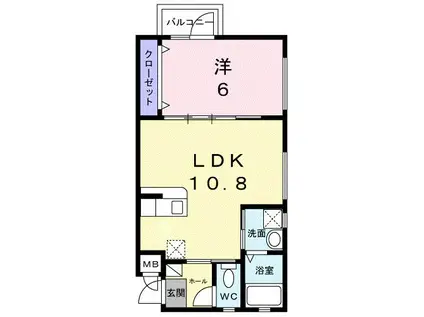 プラムステージ(1LDK/1階)の間取り写真