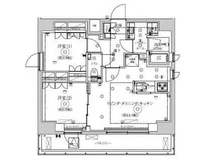 セジョリ駒込西ヶ原(2LDK/12階)の間取り写真