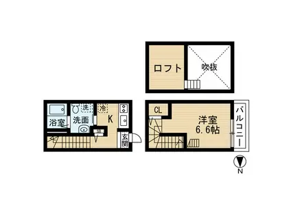 34-倶楽部ハウスN(1SK/2階)の間取り写真