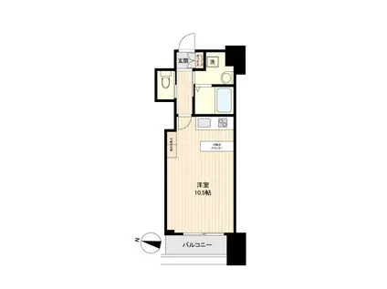 HF西公園レジデンス(ワンルーム/6階)の間取り写真