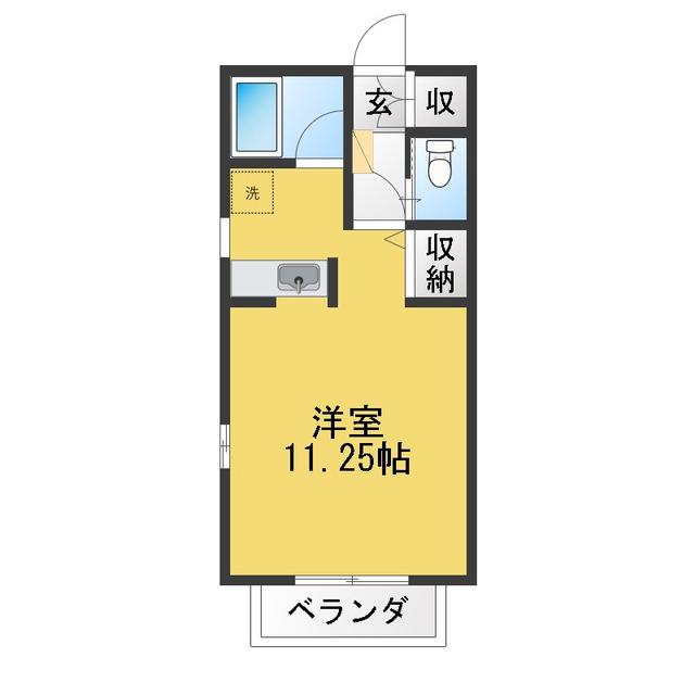 すぺーすわん(1K/2階)の間取り写真