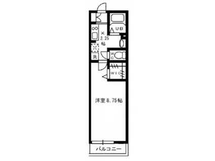 ワイズクレスト材木座(1K/2階)の間取り写真