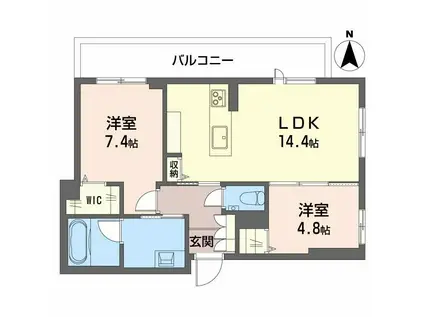 シャーメゾン国府宮駅前(2LDK/1階)の間取り写真