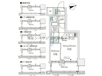 リビオメゾン御茶ノ水イースト(1LDK/8階)の間取り写真