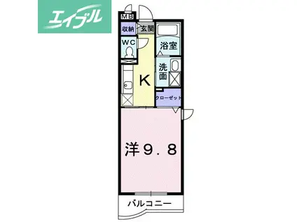 ハーモニー21(1K/3階)の間取り写真