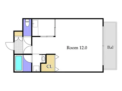 ドムスフローラA(1K/3階)の間取り写真