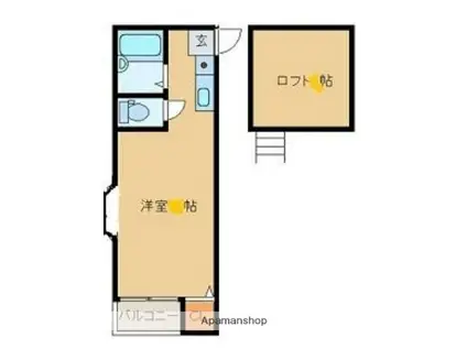 レジデンス西新(ワンルーム/2階)の間取り写真