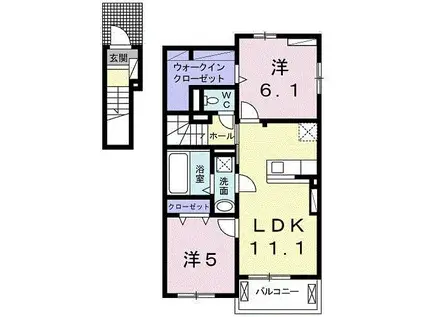 グラース(2LDK/2階)の間取り写真