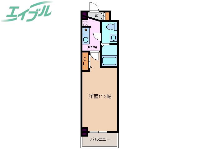 LASANTE鵜の森(1K/6階)の間取り写真