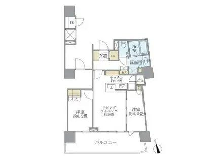 小町グランデ(1LDK/5階)の間取り写真