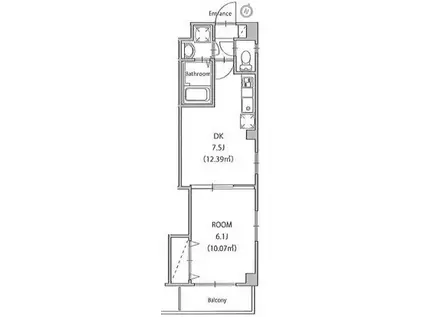ソフィアヒルズ(1DK/2階)の間取り写真