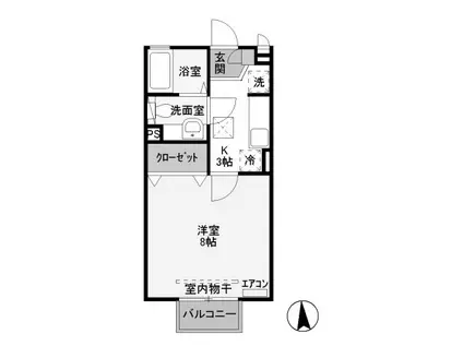 セサミコート(1K/1階)の間取り写真