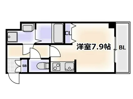 エグゼ天王寺II(1K/8階)の間取り写真