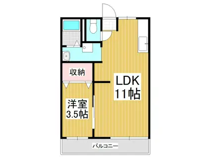 タウニィワン(1LDK/2階)の間取り写真