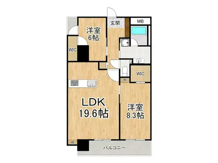 GATO浜大津(2LDK/4階)の間取り写真