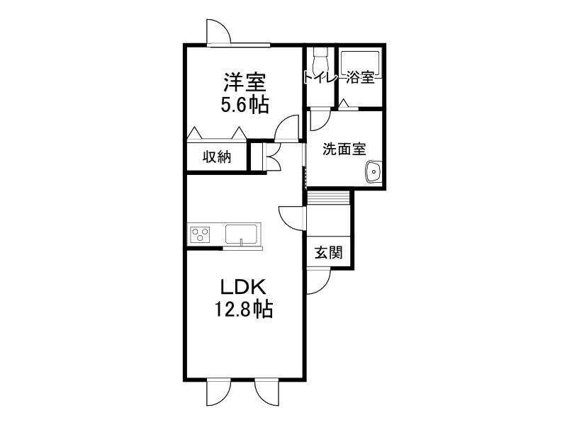 LIFE・III(1LDK/1階)の間取り写真