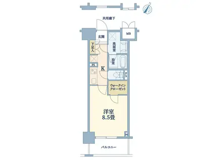 エスリード長堀タワー(1K/10階)の間取り写真