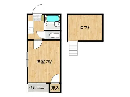 クードシャンスII(1K/1階)の間取り写真