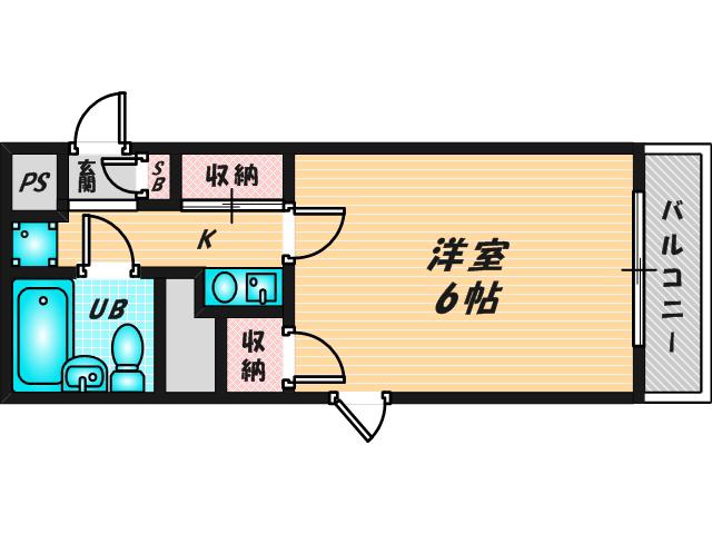 RX箕輪マンション(1K/3階)の間取り写真
