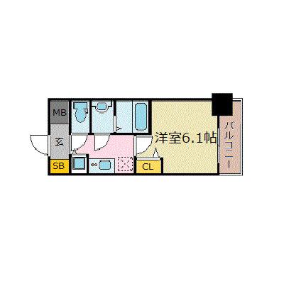 プレサンス新大阪ザシティ(1K/5階)の間取り写真