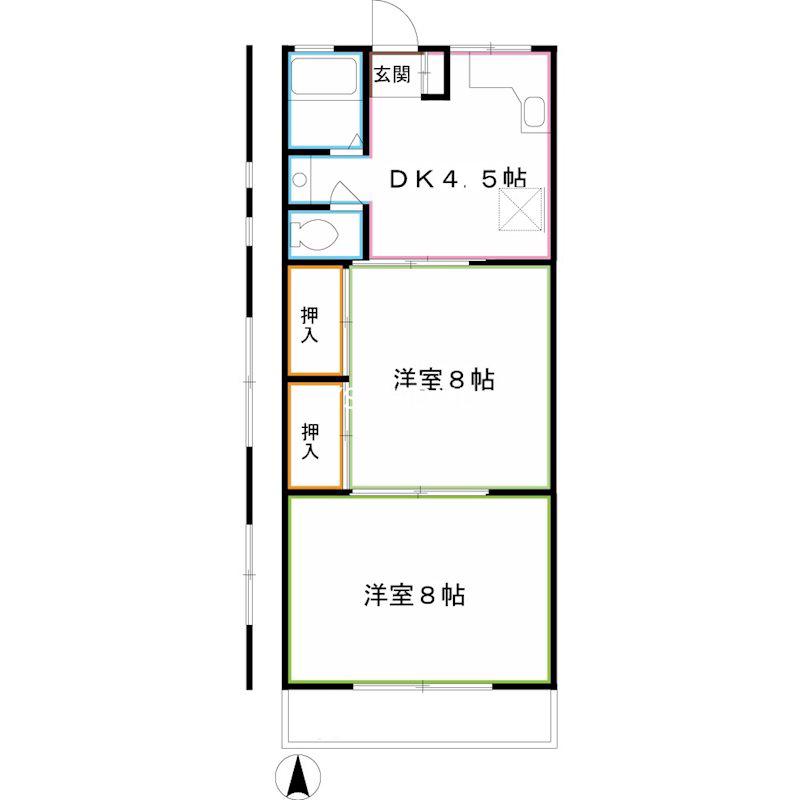 さくらハイツ(2DK/3階)の間取り写真