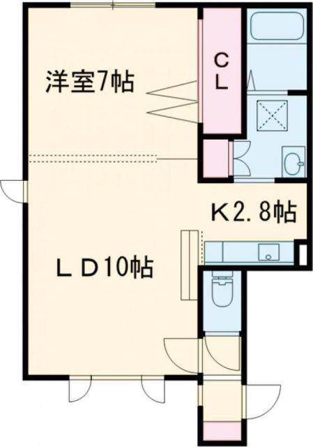 エルシエリート(1LDK/2階)の間取り写真