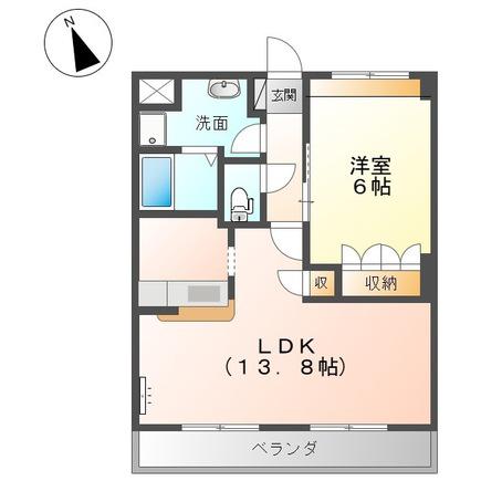 ソレイユ鉄屋(1LDK/1階)の間取り写真