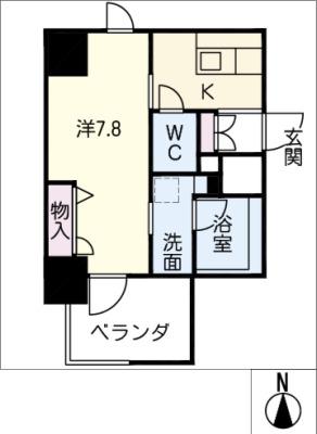 GRAND ESPOIR 東桜(1K/14階)の間取り写真