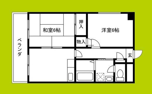 アイディール87(2DK/8階)の間取り写真
