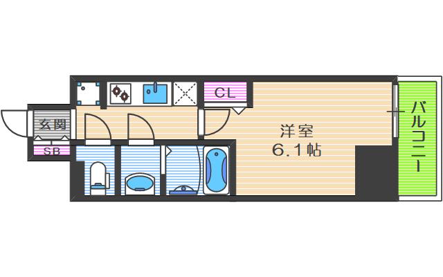 ファステート大阪ドームライズ(1K/4階)の間取り写真